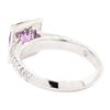 Image 3 : 1.78 ctw Rectangular Cushion Mixed Purple Sapphire And Round Brilliant Cut Diamo
