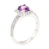 Image 4 : 1.78 ctw Rectangular Cushion Mixed Purple Sapphire And Round Brilliant Cut Diamo