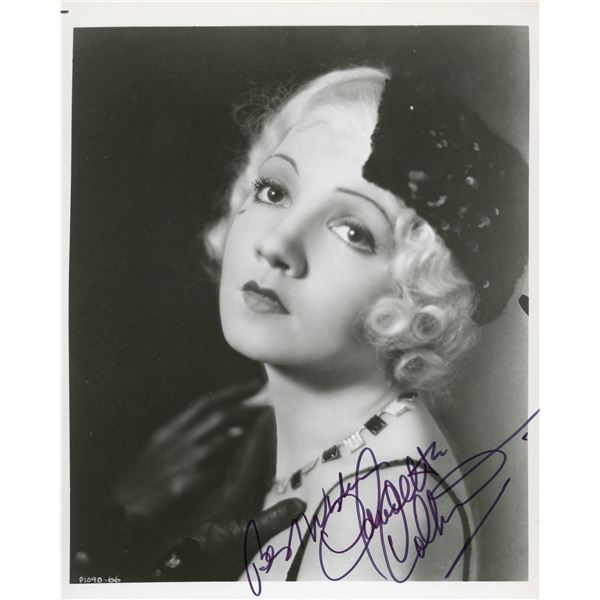 Claudette Colbert signed promo card