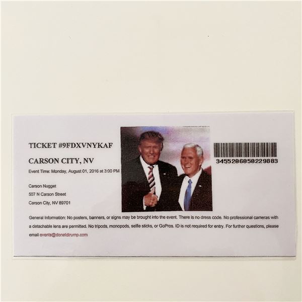 Donald Trump 2016 MAGA Rally Event Ticket- Nevada