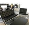 Image 1 : BLACK TUFTED CHROME FRAMED 2 PIECE LOUNGE SET