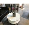 Image 1 : WHITE 24" ROUND RECEPTION TABLE COMES WITH ORCHID FLOWER CENTERPIECE