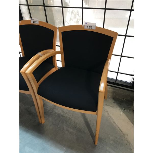 BLACK MAPLE FRAMED ARMCHAIR