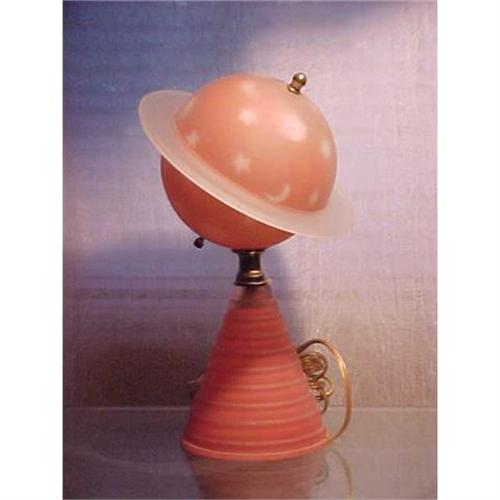 SALE Orange Saturn Lamp ART DECO Vintage 1856369