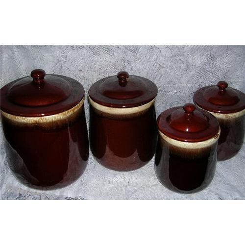 McCoy Brown Drip Canisters, Complete set of 4 1882081