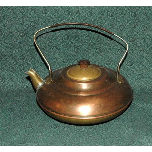 Copper Brass Tea Kettle Made in Holland 1882701