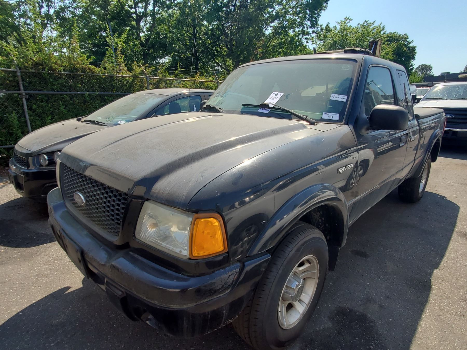 2003 FORD RANGER, 2DR EXT CAB PU, BLACK, VIN # 1FTYR44V93PA51286