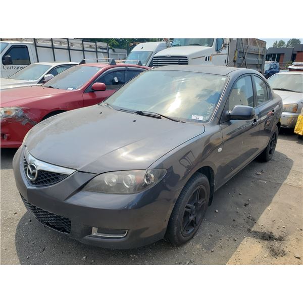 2008 MAZDA 3, 4DR SEDAN, GREY, VIN # JM1BK32F281869968