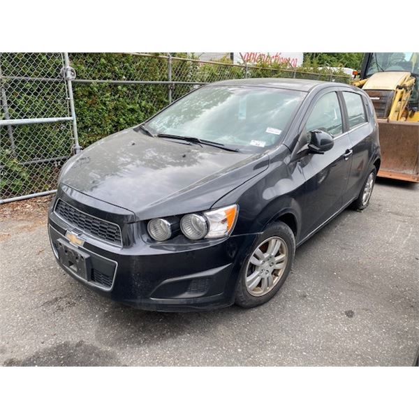2013 CHEVROLET SONIC LT, 4DR HATCHBACK BLACK, VIN # 1G1JC6EH4D4182340