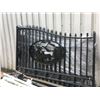 Image 2 : GREATBEAR BLACK 20' BI-PARTING WROUGHT IRON GATE WITH DEER ARTWORK IN CENTER