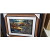 Image 1 : FRAMED LIMITED EDITION CANOE AND CABIN PRINT 39"W X 30"H BY JIM HANSEL 162/2450