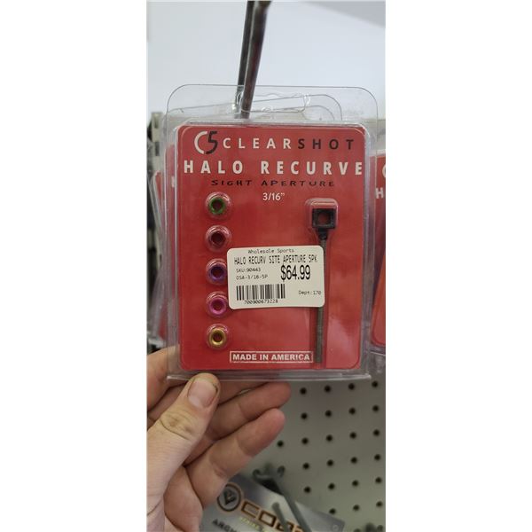 C5 CLEARSHOT HALO RECURVE SIGHT APERTURES 5 PACK QTY X 16. RETAIL VALUE $1,040