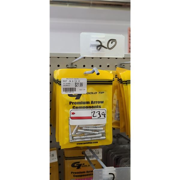 GOLD TIP PREMIUM ARROW COMPONENTS .204 QUANTITY OF 20
