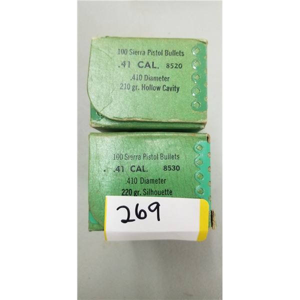 2-100 PC BOXES OF SIERRA 41 CAL 210 GAIN HOLLOW CAVITY + 220 SR SILHOUTTE