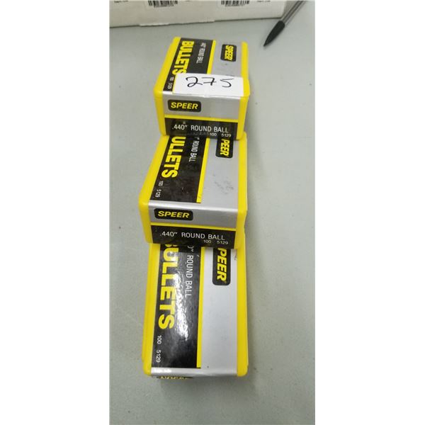 THREE BOXES (300) SPEER 440" ROUND BALLS