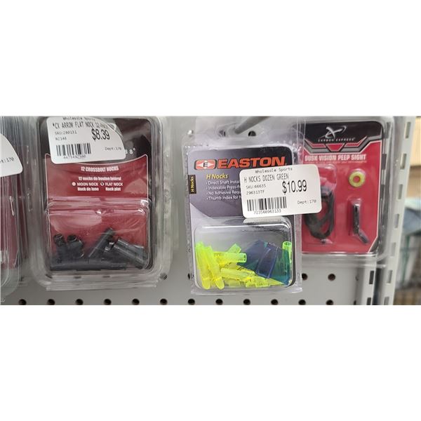 CARBON EXPRESS CROSSBOW NOCKS, H NOCKS, DUCK VISION PEEP SIGHT QUANTITY OF 10