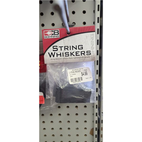 PSE KING NYLON SLING BLACK X3, BOHNING STRING WHISKERS X4 RETAIL VALUE $40.40
