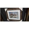 Image 1 : FRAMED MULE DEER BUCKS PRINT BY CYNTIE FISHER 27"W X 23"H SLIGHT FLAW IN THE FRAME SEE PHOTO