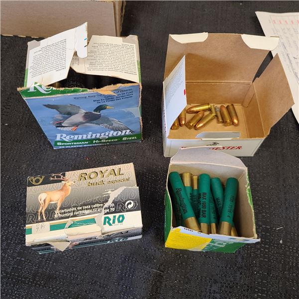 FULL BOX OF ROYAL BUCK ESPECIAL BUCK SHOT, PARTIAL BOX OF .410A (15 SHELLS) PARTIAL BOX OF REMINGTON