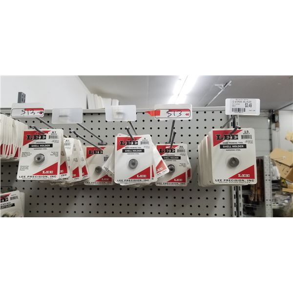 ASSORTED LEE SHELL HOLDERS #'S: 4, 6, 10, 7, 15 +/-70PIECES RETAIL VALUE $500