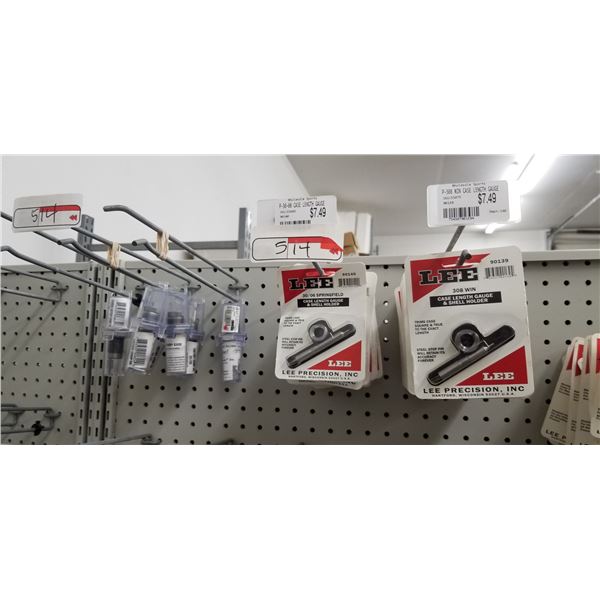 +/- 34 ASSORTED LEE: 30-06 AND .308 CASE LENGTH AND SHELL HOLDERS PLUS4 LEE 3006, 1-270, 1-454 CRIM