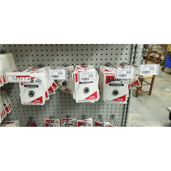 100+/- LEE LOADING SHELL HOLDERS: #s 2, ,4, 9, 13 RETAIL $500