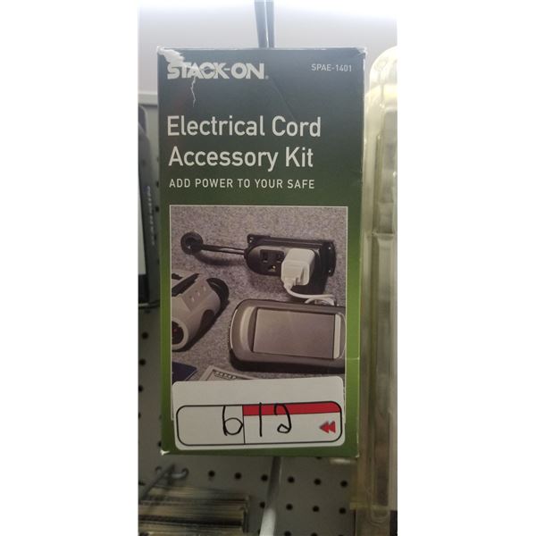 5 STACK ON ELECTRICAL ACCESSORY FOR SAFE AND 3 GARMIN POWER ADAPTORS, 2 BELT CLIPS