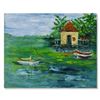 Image 1 : Elliot Fallas, "Dock Side" Original Oil Painting on Canvas, Hand Signed with Letter of Authenticity.