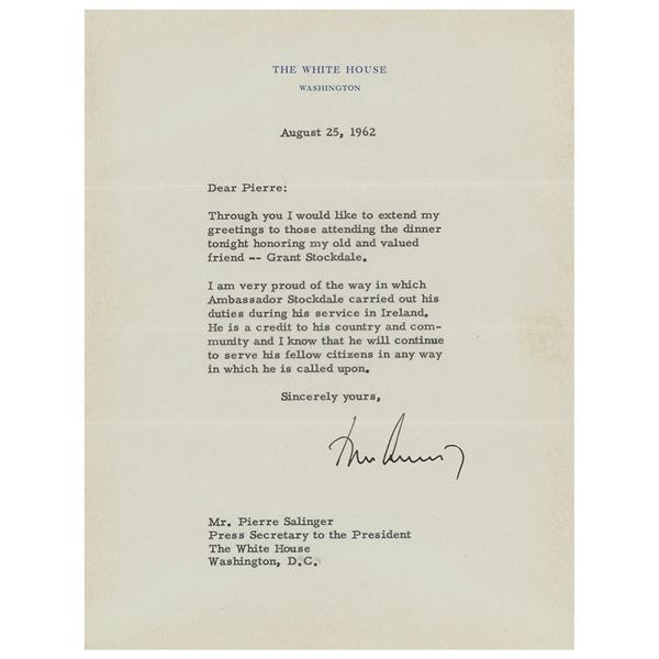 John F. Kennedy Typed Letter Signed