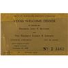 Image 1 : John F. Kennedy: Texas Welcome Dinner Ticket