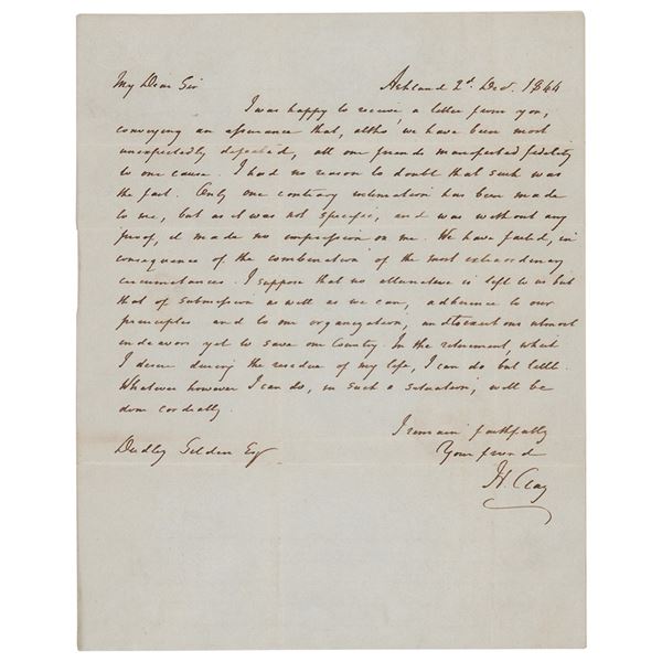 Henry Clay Autograph Letter Signed