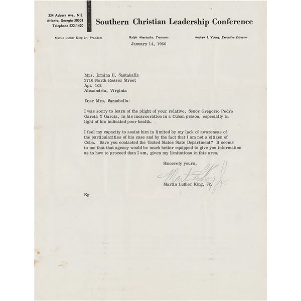 Martin Luther King, Jr. Typed Letter Signed
