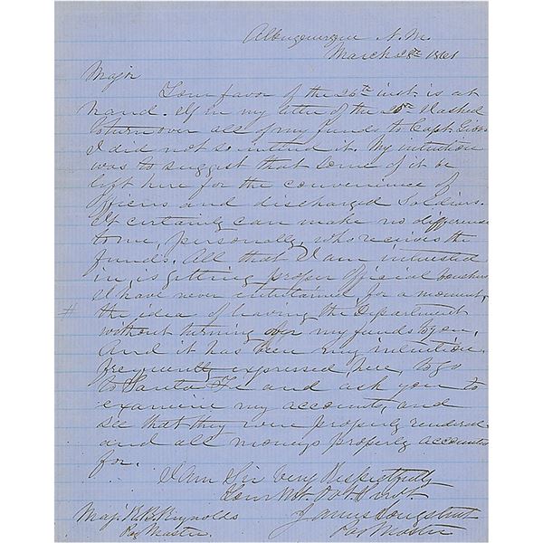 James Longstreet Autograph Letter Signed