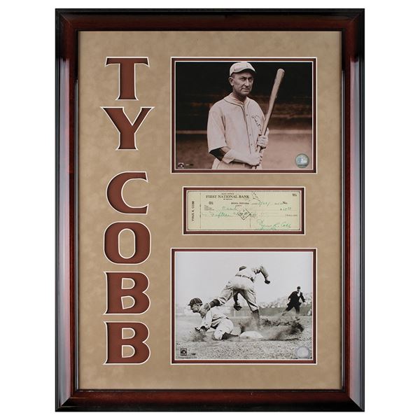Ty Cobb Signed Check