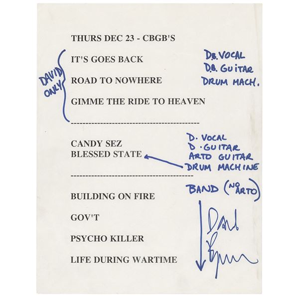 Talking Heads: David Byrne