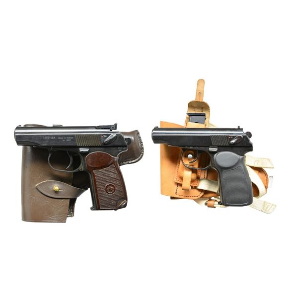 2 MAKAROV SEMI-AUTO PISTOLS.