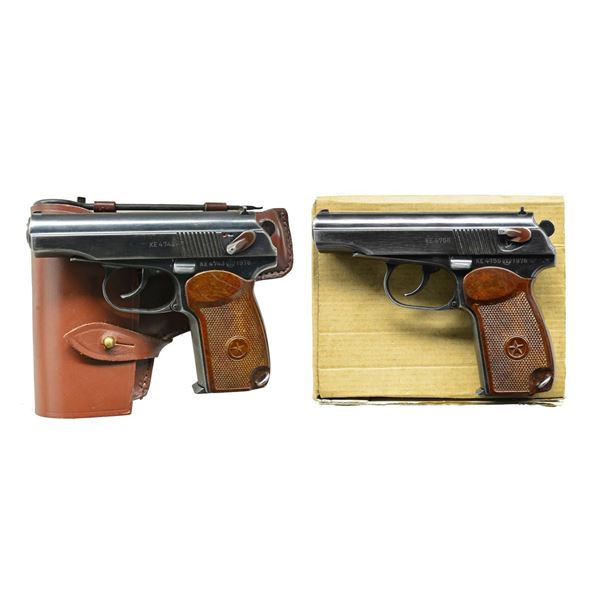 2 RUSSIAN MAKAROV SEMI AUTOMATIC PISTOLS.