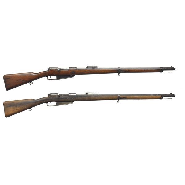 2 GEW 1888 COMMISSION BOLT ACTION RIFLES.
