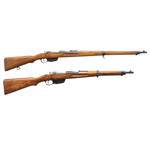 2 STEYR STRAIGHT PULL MILITARY RIFLES.