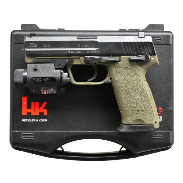 H&K USP45 PISTOL WITH STREAMLIGHT M6 LASER IN