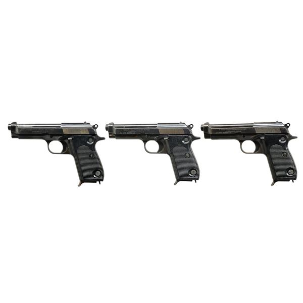 3 BERETTA MODEL 1951 SEMI AUTO PISTOLS.