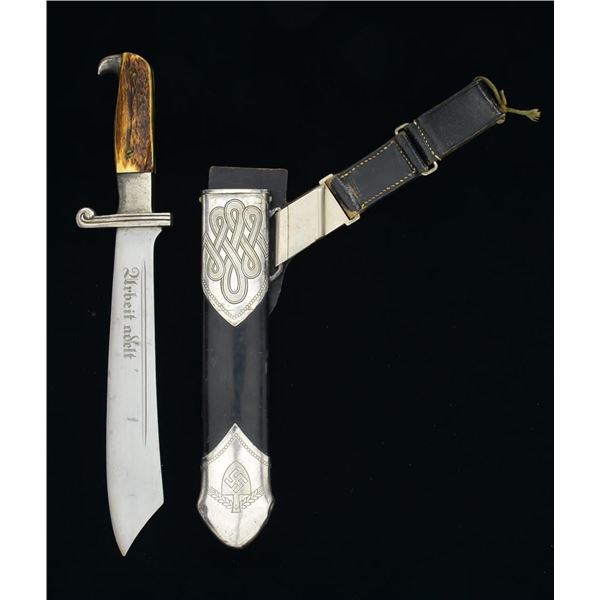 WWII GERMAN RAD ENLISTED MAN'S HEWER WITH ORIGINAL