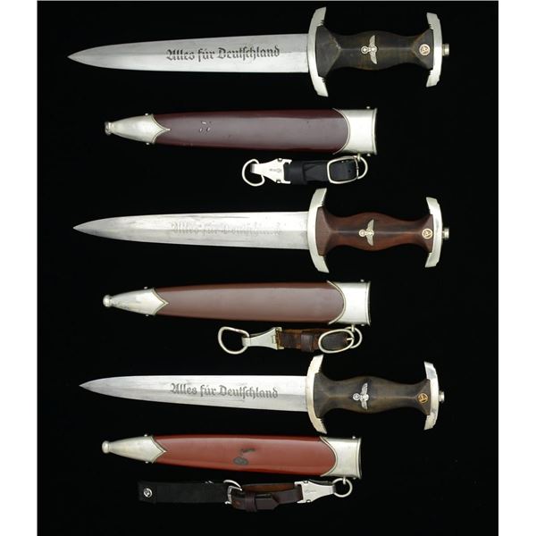 3 WWII GERMAN SA DAGGERS.