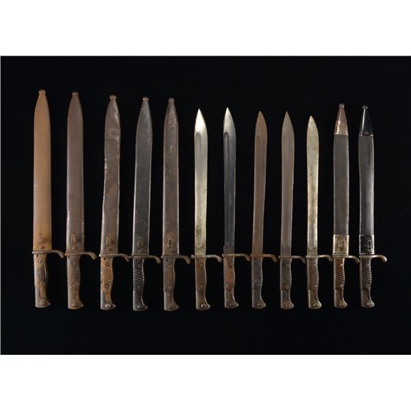 12 WWI GERMAN BUTCHER BAYONETS.