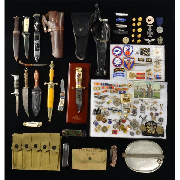 US MILITARIA, KNIVES, WEB GEAR, BUTTONS,