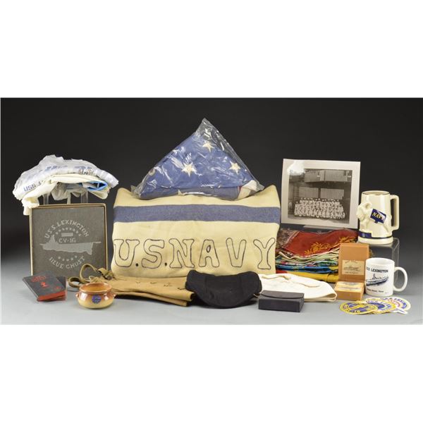 USS LEXINGTON MILITARIA & ASSOCIATED ITEMS.