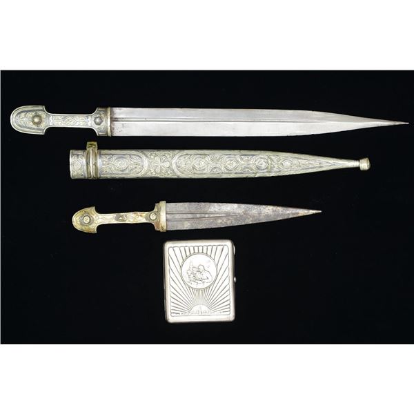 2 DAGHESTANI KINDJAL & A WWII RUSSIAN SILVER