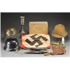 LARGE GROUP OF WWII GERMAN FLAGS & OTHER MILITARIA