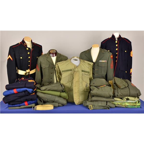 MOSTLY WWII US MARINE UNIFORMS.