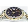 Image 7 : Rolex Mens 2 Tone Brown Diamond & Emerald Oyster Perpetual Datejust Wristwatch